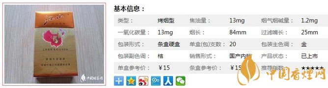 江山珍品价格及参数分析 中规中矩的纯熟好烟！
