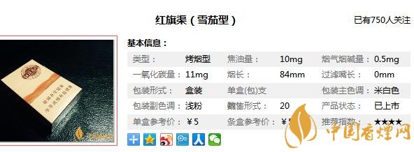 红旗渠香烟雪茄多少钱图片