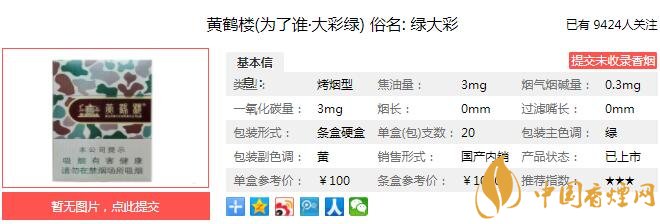 黄鹤楼为了谁·大彩6mg价格 黄鹤楼大彩口感分析