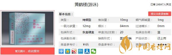 黄鹤楼游泳作为老牌烟品复出，口感不错，奈何价格有点稍贵